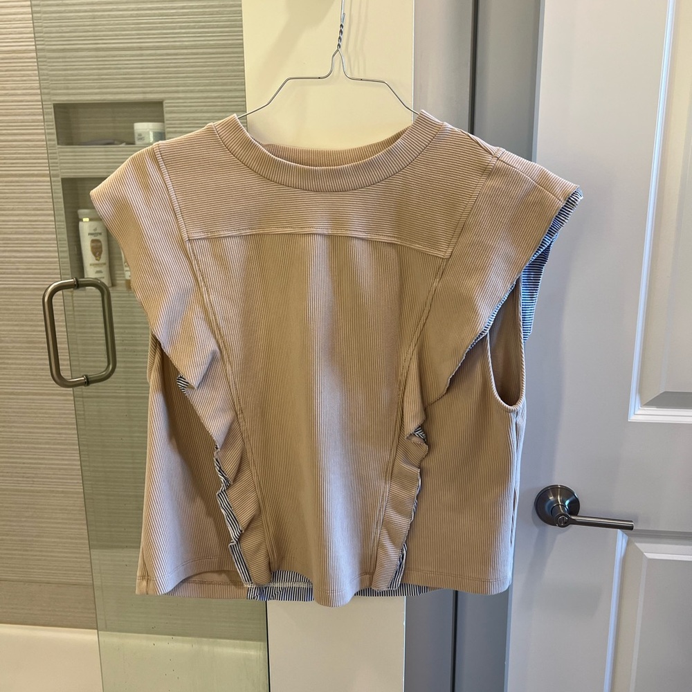 NWOT Anthropologie Light Sand Top